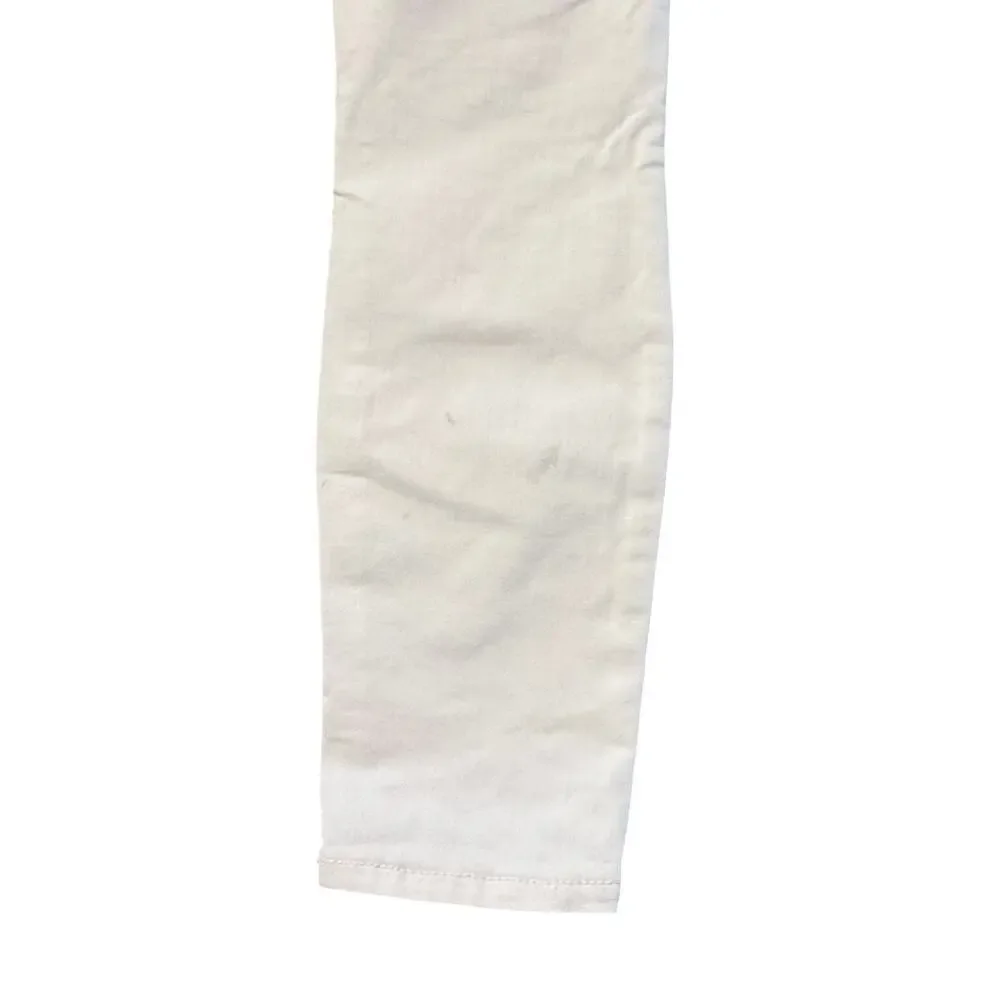 J Crew Women’s 9” high-rise toothpick white jeans, stretch, ankle, skinny, 27